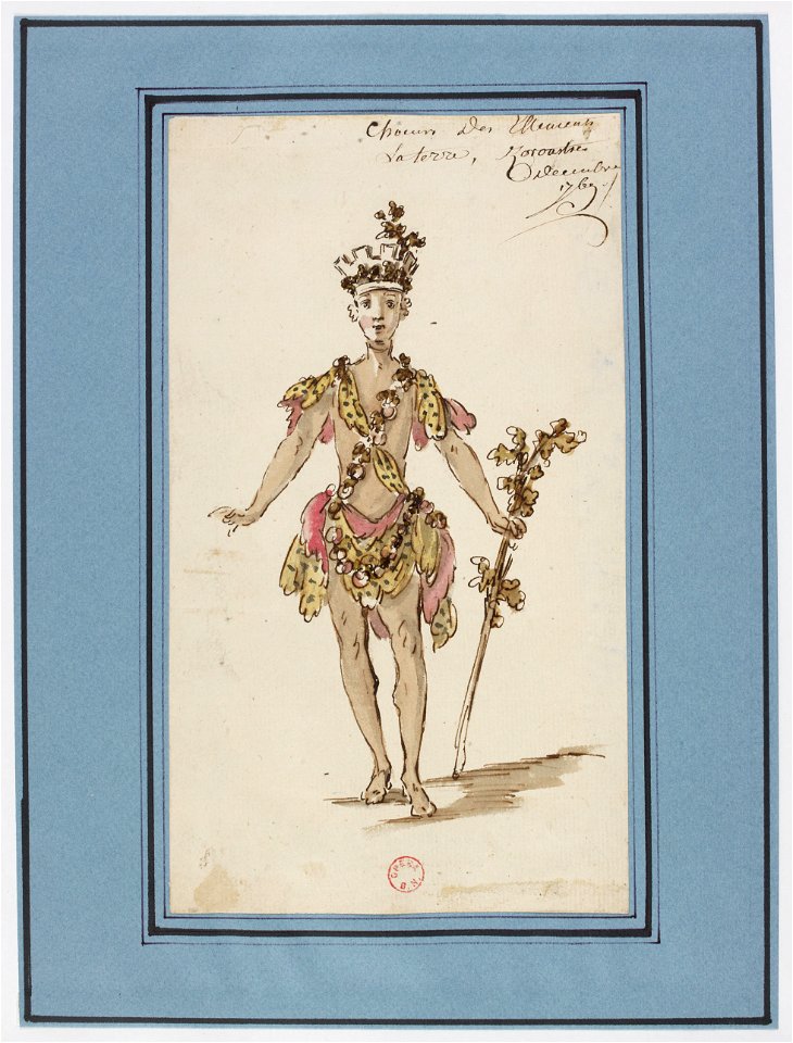Rameau - Zoroastre - costume scetch by Louis-René Boquet, 1769 - Choeur des Elements, La Terre