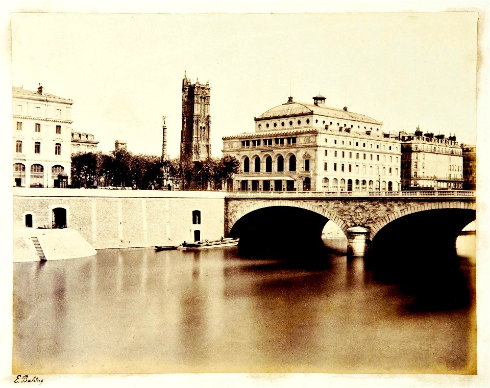 Place du Chatelet (sepia) by Edouard Baldus