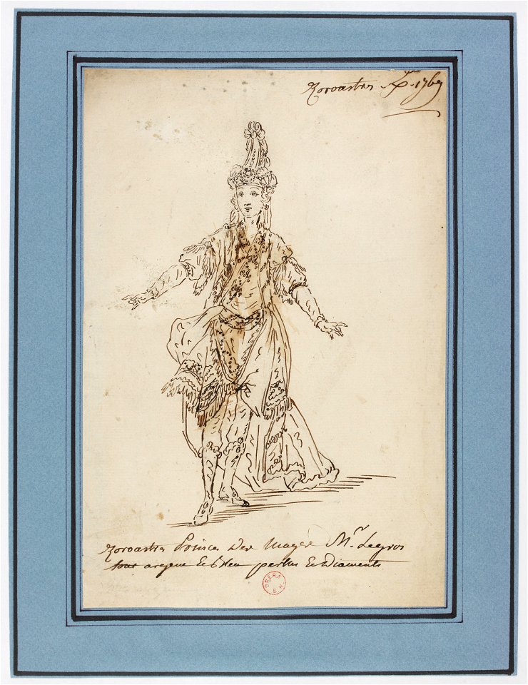 Rameau - Zoroastre - costume scetch by Louis-René Boquet, 1769 - Mr Legros, Zoroastre Prince des Mages