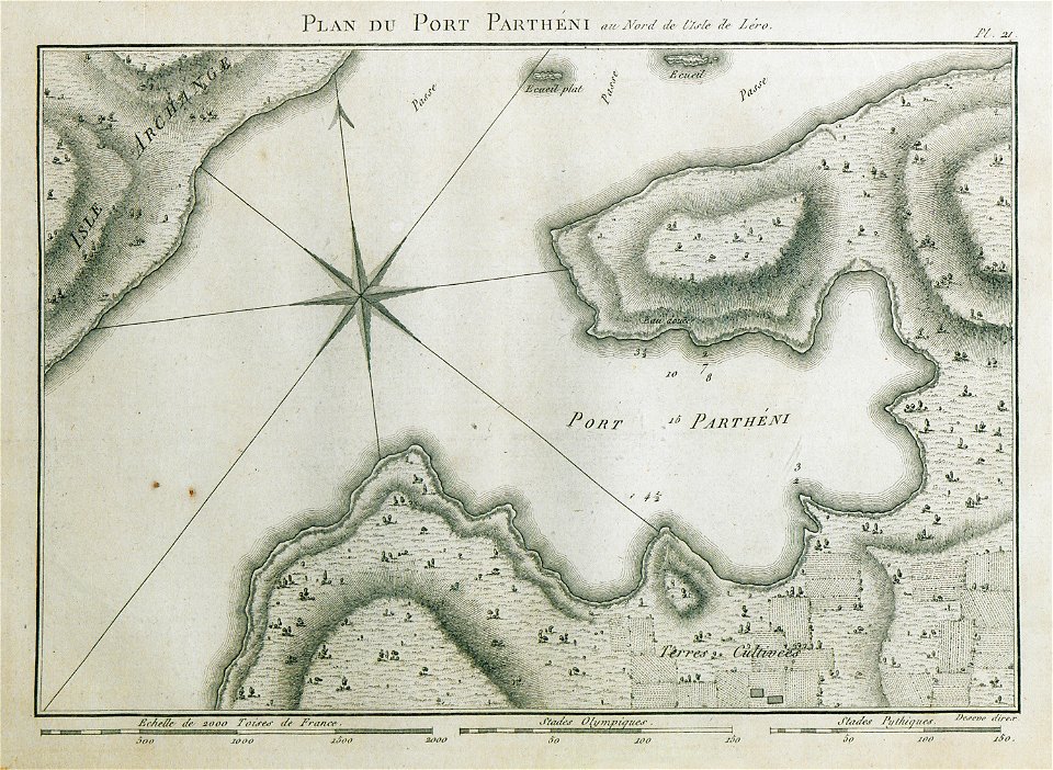 Plan du Port Partheni au Nord de l'Isle de Léro - Olivier Guillaume Antoine - 1801