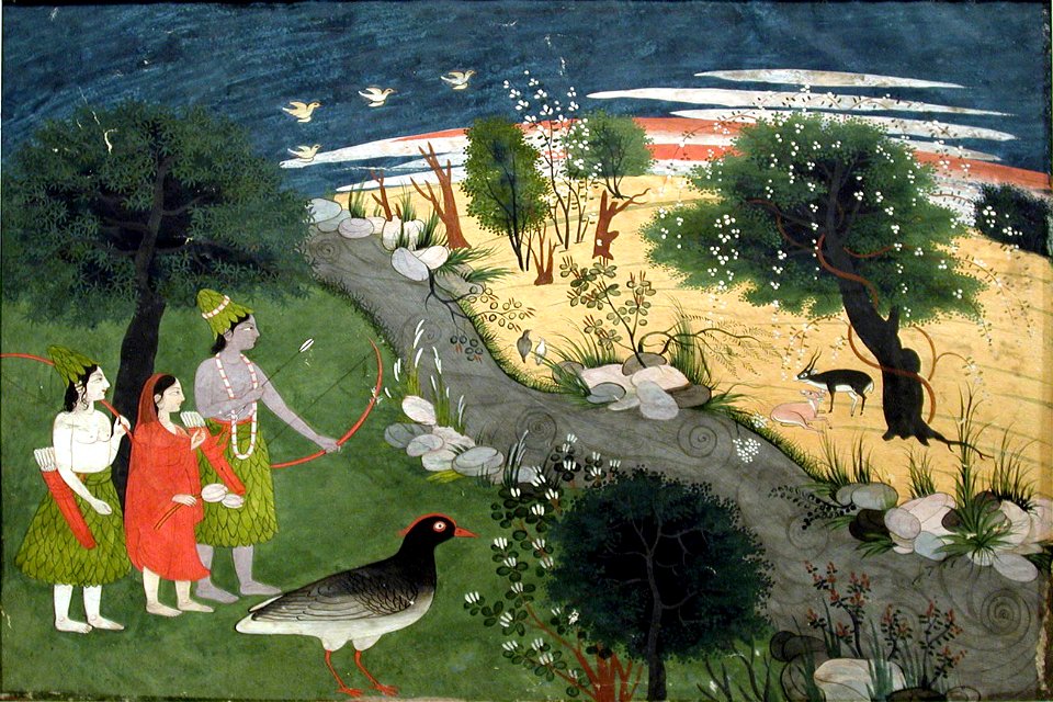 Rama, Sita, and Lakshman in the jungle (6125129762)