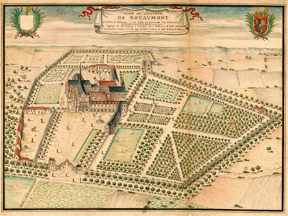 Plan de l'abbaye de Royaumont (Louis Boudan, vers 1700)