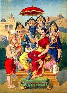 Ramapanchayan, Raja Ravi Varma (Lithograph). Free illustration for personal and commercial use.