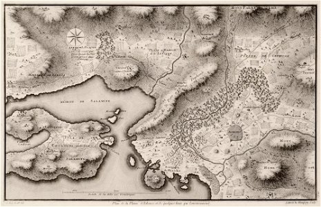 Plan de la plaine d'Athenes, et de quelques lieux qui l'environnent - Le Roy Julien David - 1770