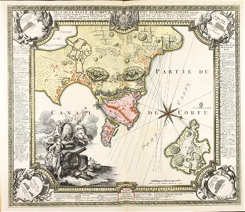 Plan de la place de Corfù avec ses environs assiegee par... - CBT 5883767