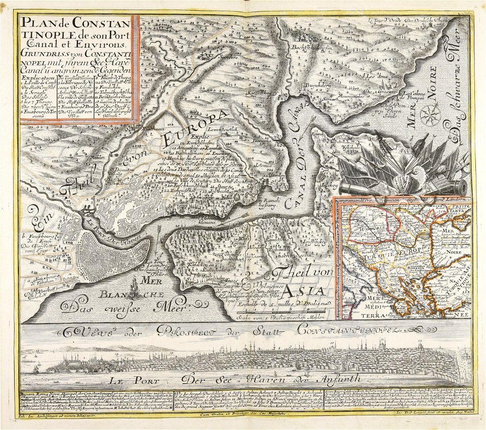 Plan de Constantinople de son port canal et environ = Grundriss... - CBT 5883928