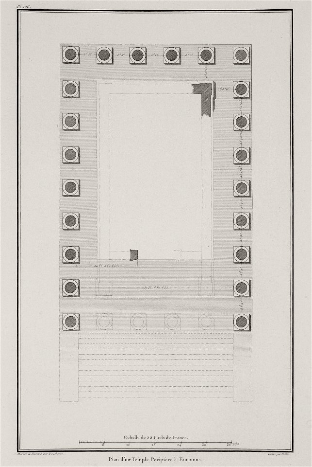 Plan d'un Temple Periptère à Euromus - Choiseul-gouffier Gabriel Florent Auguste De - 1782