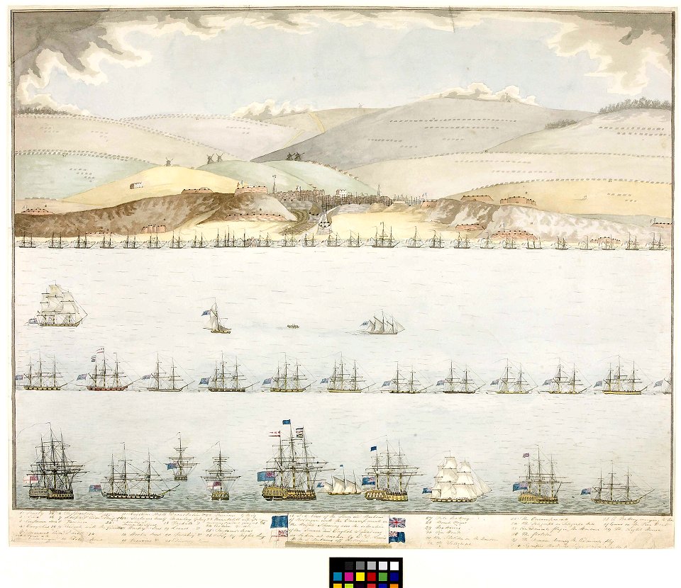 Plan and key. The Attack on Boulogne Oct 1804 RMG PZ6989