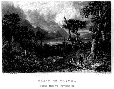Plain of Plataea, from Mount Cithaeron engraving by William Miller after H W Williams