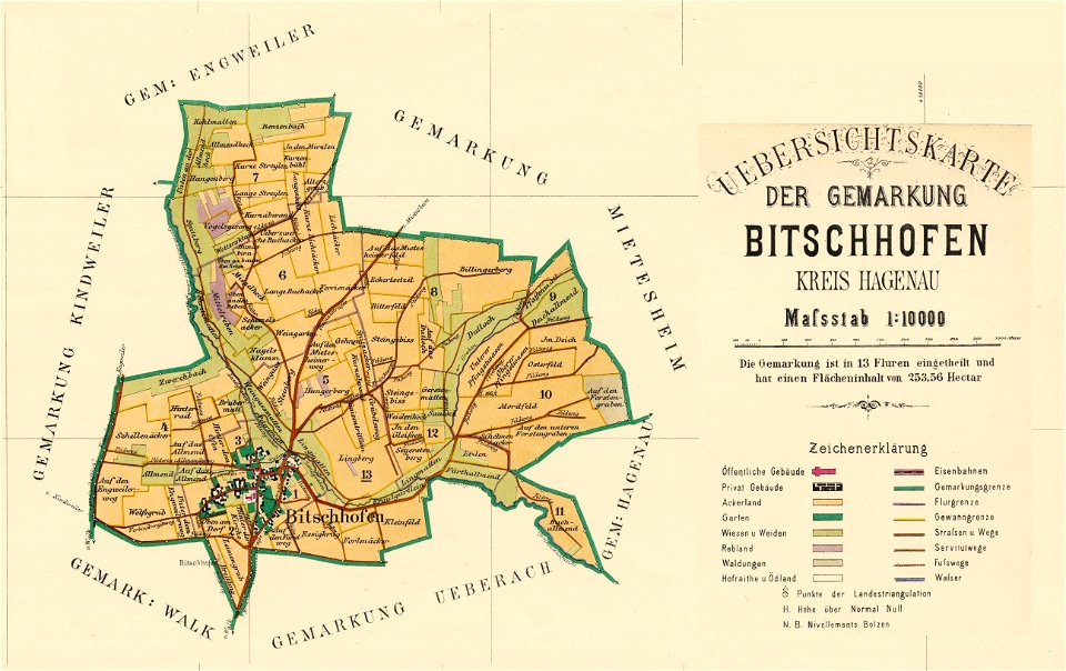 Plan cadastral Bitschhoffen (1893) (montage)