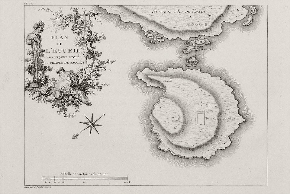 Plan de l'ecueil sur lequel etoit le temple de Bacchus - Choiseul-gouffier Gabriel Florent Auguste De - 1782