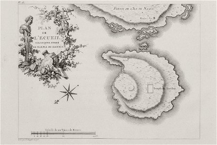 Plan de l'ecueil sur lequel etoit le temple de Bacchus - Choiseul-gouffier Gabriel Florent Auguste De - 1782