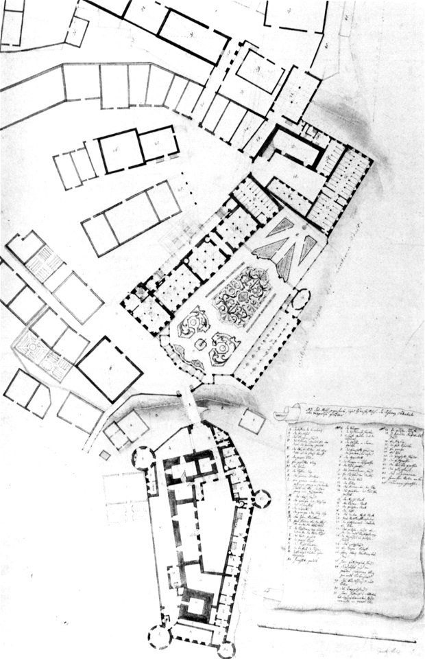 Plan der Residenzstadt Meersburg Pozzi 1740