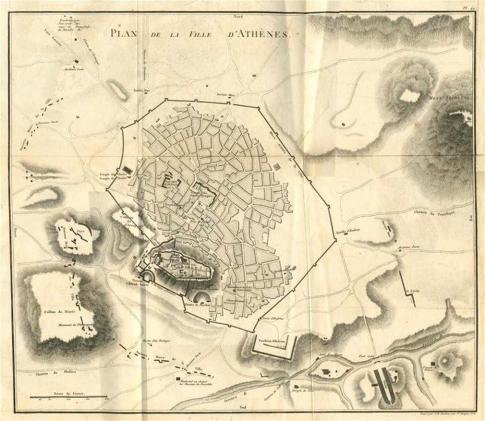 Plan de la Ville d'Athènes - Olivier Guillaume Antoine - 1801