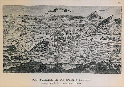 Plan d'Athènes, dit des Capucins (vers 1670) Reproduit par la Guilletiére, Athènes (1675) - Omont Henri Auguste - 1898