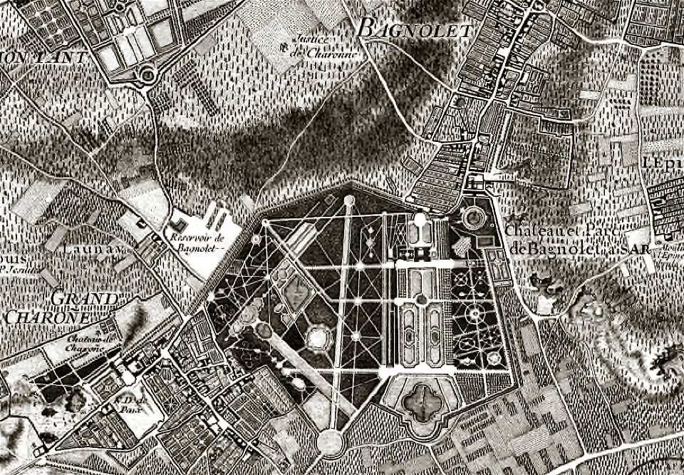 Plan du parc et du château de Bagnolet