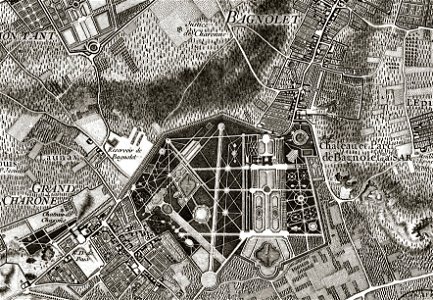 Plan du parc et du château de Bagnolet
