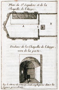 Plan du St Sepulchre et de la Chapelle de l'Ange Dedans de la Chapelle de l'Ange, veu de la porte - Lucas Paul - 1712
