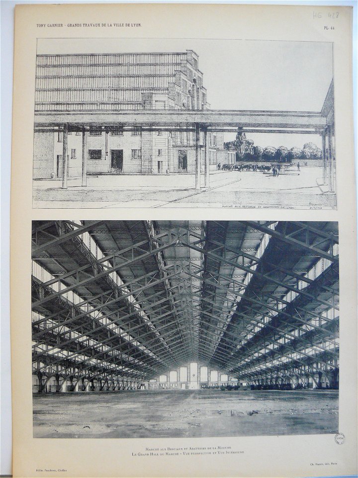 Planche 44. — Marché aux bestiaux et abattoirs de La Mouche