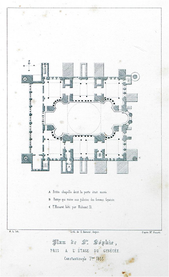 Plan de Ste Sophie, pris a l'étage du gynécée - Godard - Faultrier Victor - 1857