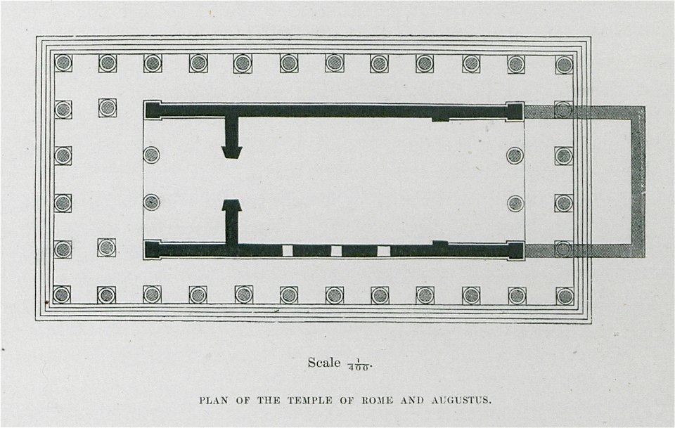 Plan of the Temple of Rome and Augustus - Texier Charles - 1864