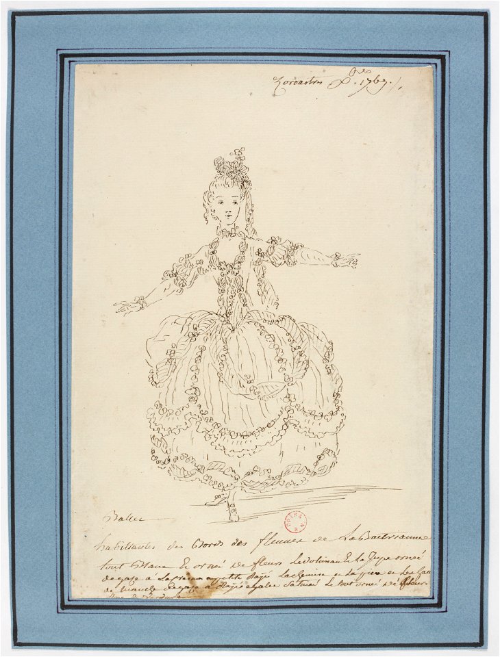 Rameau - Zoroastre - costume scetch by Louis-René Boquet, 1769 - Habitante des bords des fleuves de la Bactrianne