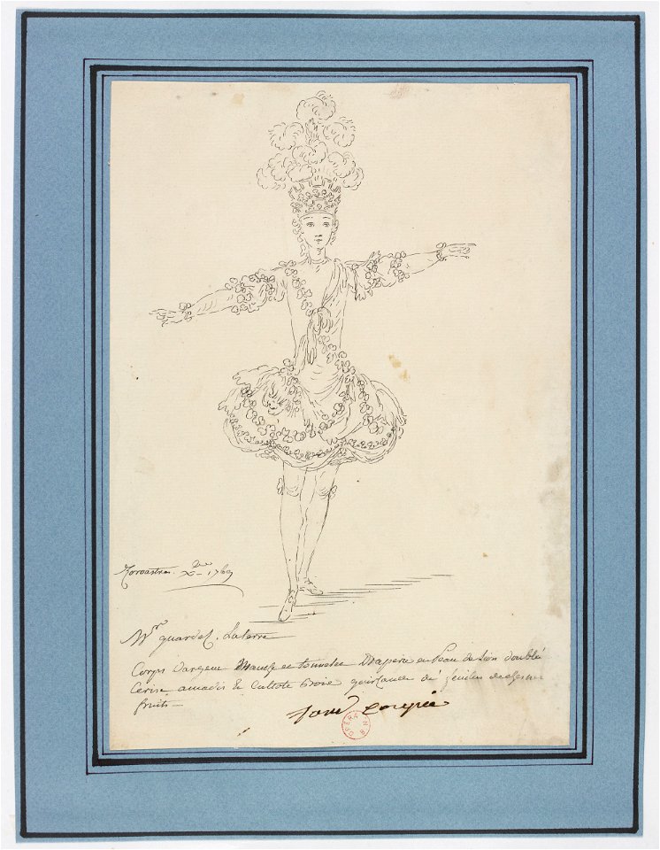 Rameau - Zoroastre - costume scetch by Louis-René Boquet, 1769 - Mr Gardel, La Terre