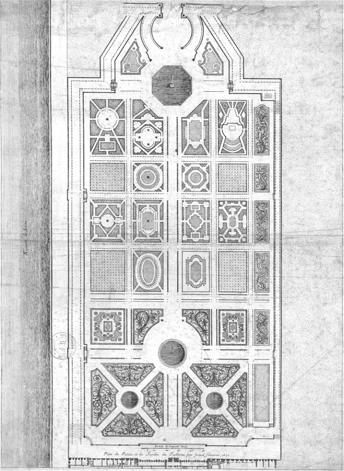 Plan du Jardin des Tuileries par Israel Silvestre 1671 - Gallica 2011 (adjusted)