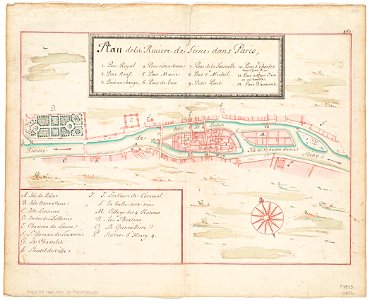 Plan de la Riviere de Seine dans Paris, 1760