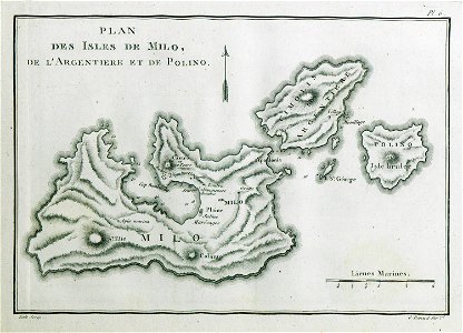 Plan des Isles de Milo, de l'Argentière et de Polino - Olivier Guillaume Antoine - 1801