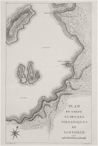 Plan du golfe et des iles volcaniques de Santorin - Choiseul-gouffier Gabriel Florent Auguste De - 1782