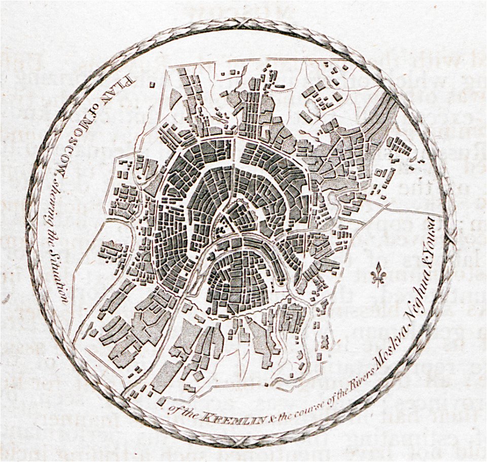 Plan of Moscow, shewing the Situation of the Kremlin & the course of the Rivers Moskva, Neghua & Yousa - Clarke Edward Daniel - 1810