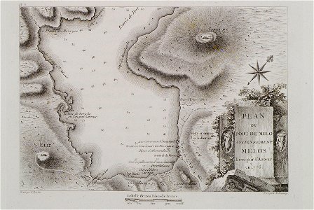 Plan du port de Milo, anciennement Melos levé par l'auteur en 1776 - Choiseul-gouffier Gabriel Florent Auguste De - 1782