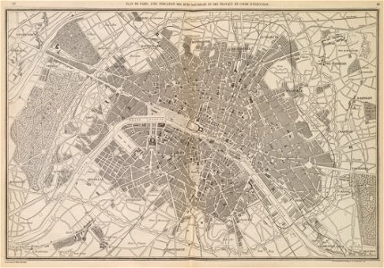 Plan de Paris, avec indication des rues nouvelles et des travaux en cours d'exécution