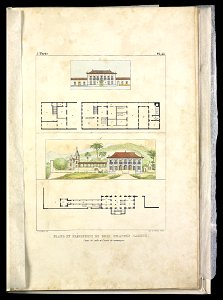 Plans et elévations de deux grandes maisons - L'une de ville et l'autre de campagne (2), da Coleção Brasiliana Iconográfica