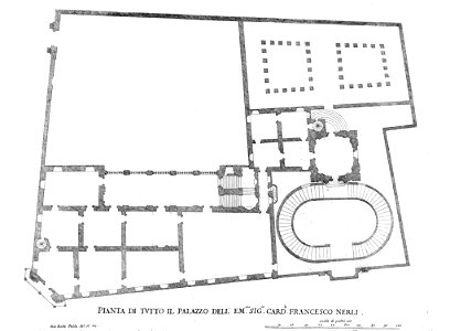Plan of Palazzo Mattei Albani Del Drago by Giovanni Battista Falda