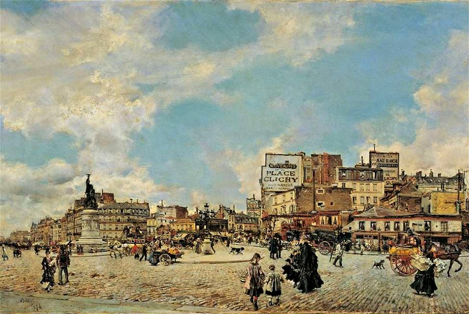 'Place Clichy', oil on canvas painting by Giovanni Boldini, 1874