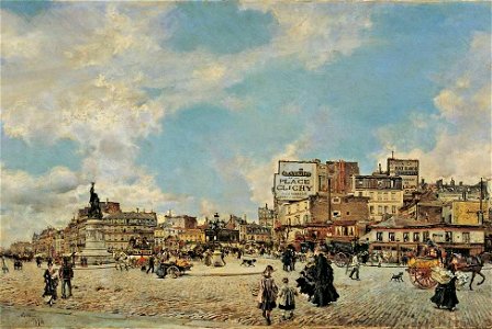 'Place Clichy', oil on canvas painting by Giovanni Boldini, 1874
