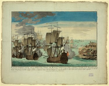 Plan du combat naval de la grenade gagné par mr le cte déstaing sur lámiral Byron le 6 Juillet 1779 LCCN2003674487