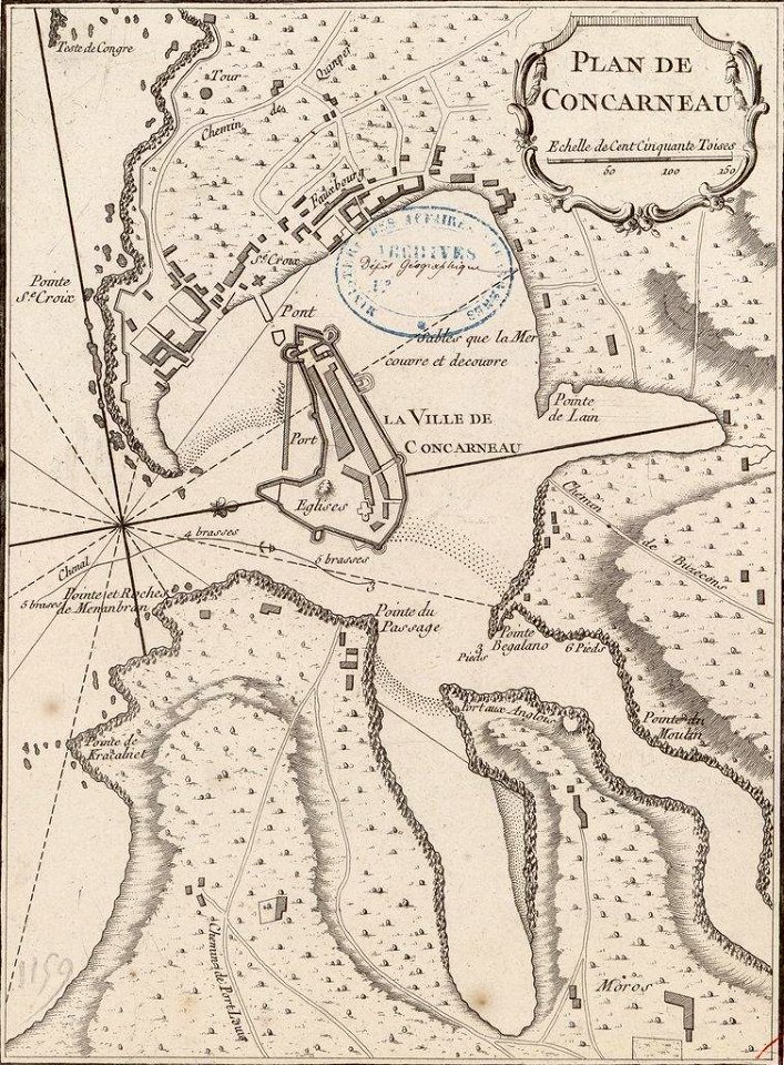 Plan de Concarneau en 1764