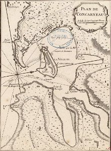 Plan de Concarneau en 1764