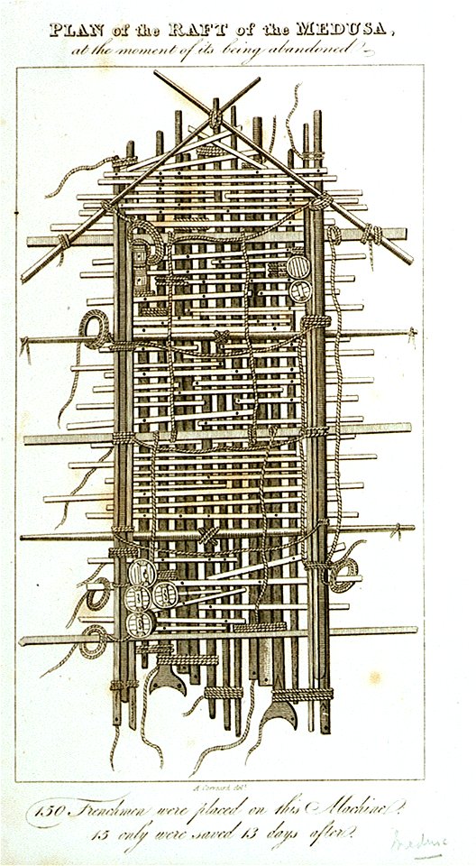 Plan of the Raft of the Medusa - at the moment of its being abandoned RMG PU6114