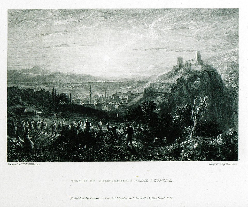 Plain of Orchomenos from Livadia - Williams Hugh William - 1829
