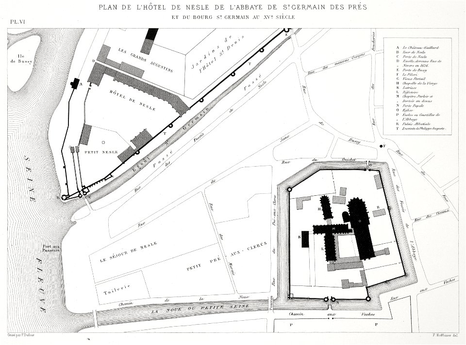 Plan de l'Hôtel de Nesle de l'Abbaye de Saint-Germain des Prés