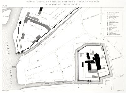 Plan de l'Hôtel de Nesle de l'Abbaye de Saint-Germain des Prés