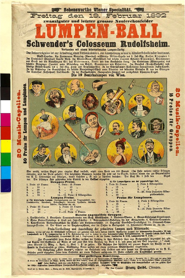 Plakat zum Lumpenball in 'Schwenders Colosseum'