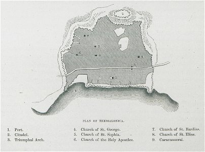 Plan of Thessalonica - Texier Charles - 1864