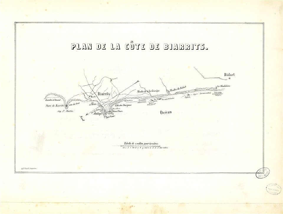 Plan de la Côte de Biarrits (i.e. Biarritz) - Fonds Ancely - B315556101 A HENNEBUTTE 1 2 074