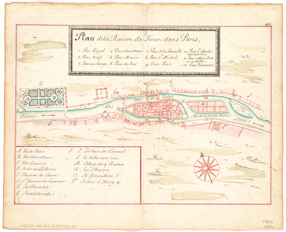 Plan de la Riviere de Seine dans Paris, 1760 - Norman B. Leventhal Map Center