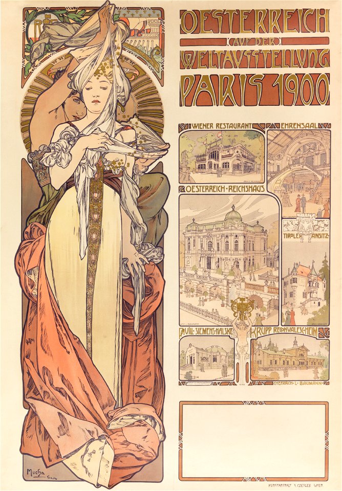 Plakat Mucha Österreich Paris 1900